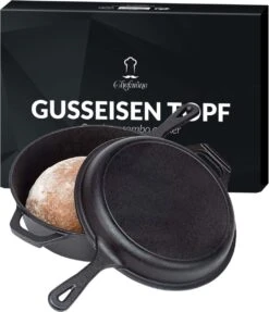 Chefarone Gietijzeren Pan - 2-in-1 Braadpan Inclusief Deksel - Geschikt Voor Alle Warmtebronnen -PannenPunt Aanbiedingen Winkel 1034x1200 1
