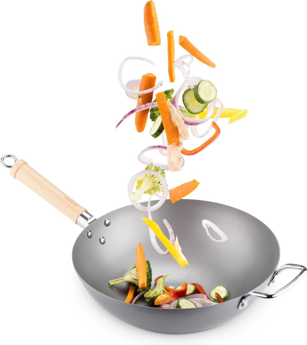 Navaris Grote Wokpan Geschikt Voor Inductie - Koolstofstalen Wok Met Twee Handvaten - Carbon Steel Wok 30 Cm Diameter - Voor Roerbak- En Wokgerechten 1 Navaris Grote Wokpan Geschikt Voor Inductie - Koolstofstalen Wok Met Twee Handvaten - Carbon Steel Wok 30 Cm Diameter - Voor Roerbak- En Wokgerechten