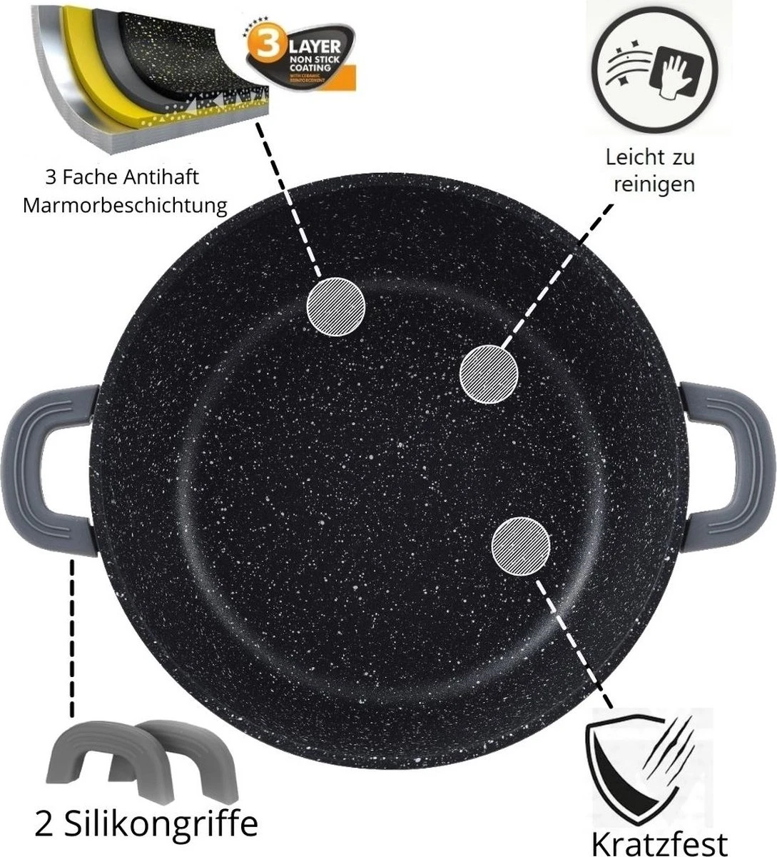 Cheffinger 28cm Kookpot / Braadpan - CF-DC28 3 Cheffinger 28cm Kookpot / Braadpan - CF-DC28 - Afbeelding 3