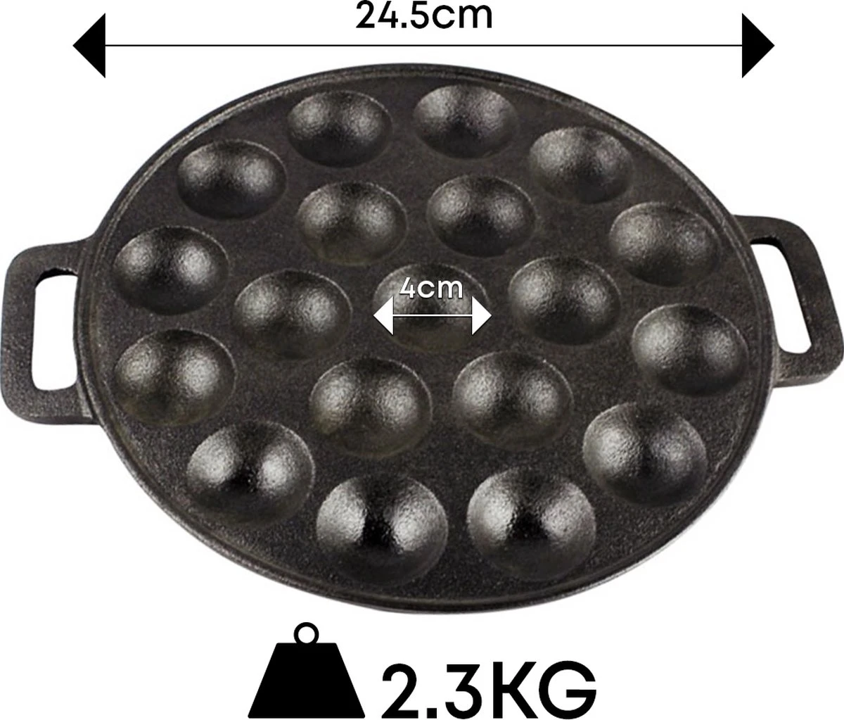 YUGN BLACK Poffertjespan Poffertjesmaker 6 Delige Set - 19 Poffertjes Incl Doseerfles Kwast Poffertjesvork Siliconen Ovenwanten - Platte Onderkant Poffertjespan Inductie Poffertjespan Elektrisch - Cadeau Tip 3 YUGN BLACK Poffertjespan Poffertjesmaker 6 Delige Set - 19 Poffertjes Incl Doseerfles Kwast Poffertjesvork Siliconen Ovenwanten - Platte Onderkant Poffertjespan Inductie Poffertjespan Elektrisch - Cadeau Tip - Afbeelding 3