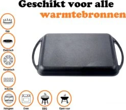 Kicinn Grillplaat - Gietijzer - Geëmailleerd - Incl. Accessoires - Ø 33 X 21.8 Cm (LxB) -PannenPunt Aanbiedingen Winkel 1200x1045