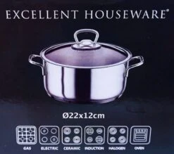 KOOPMAN Roestvrijstalen Pan 4,5 Liter - Met Glazen Deksel 7 KOOPMAN Roestvrijstalen Pan 4,5 Liter - Met Glazen Deksel -PannenPunt Aanbiedingen Winkel 1200x1064