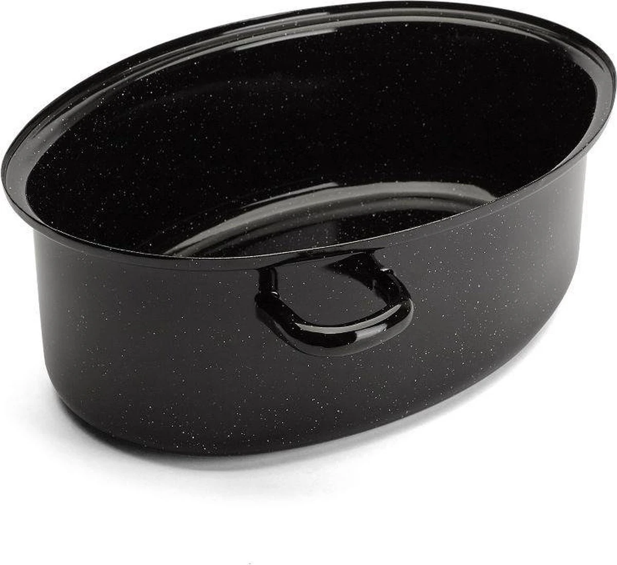 Emalia Geëmailleerde Braadpan Met Deksel 7L - Braadslede - Bakpan - Grillpan - Emaille - Zwart 5 Emalia Geëmailleerde Braadpan Met Deksel 7L - Braadslede - Bakpan - Grillpan - Emaille - Zwart - Afbeelding 5