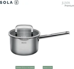 Sola Pannenset Juvia - 4 Delig - Ø 16,16,18,20 Cm - Zilver - RVS - Sandwichbodem -PannenPunt Aanbiedingen Winkel 1200x1110 1