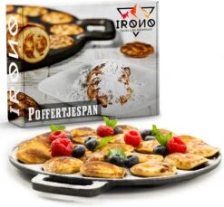 IRONO Poffertjespan Set - Incl. Doseerfles, Kwast En Vork - Poffertjespan Inductie En Electrisch - Poffertjesmaker 19 Poffertjes - Poffertjes Maken - Spuitfles - Cadeau Voor Mannen En Vrouwen -PannenPunt Aanbiedingen Winkel 1200x1113 3