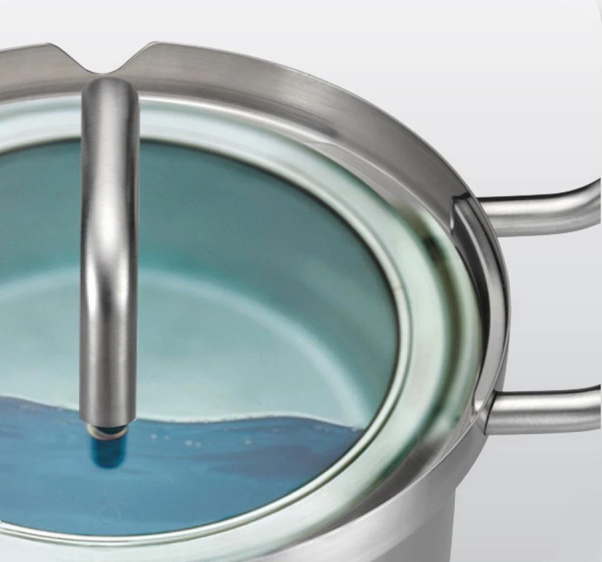 BK-Q-Linair Master Glas Kookpan 18 Cm - RVS - Glazen Deksel - Veilig Afgietsysteem - Inductie 6 BK-Q-Linair Master Glas Kookpan 18 Cm - RVS - Glazen Deksel - Veilig Afgietsysteem - Inductie - Afbeelding 6