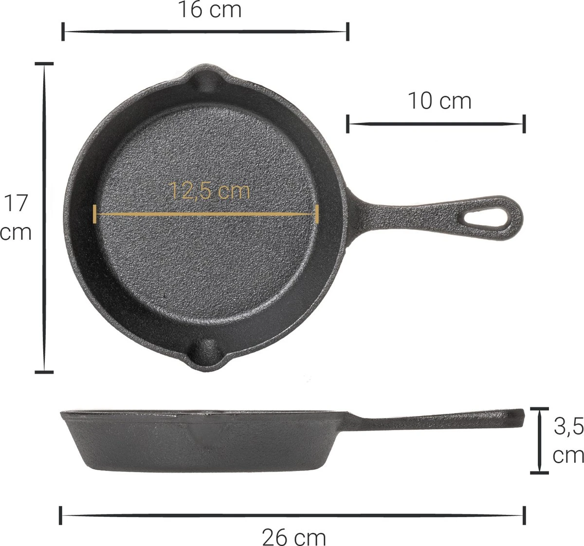 Blackwell Koekenpan Gietijzer - ø 16 Cm - Zonder Anti-aanbaklaag 2 Blackwell Koekenpan Gietijzer - ø 16 Cm - Zonder Anti-aanbaklaag - Afbeelding 2