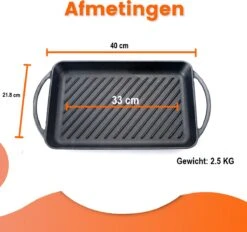 Kicinn Grillplaat - Gietijzer - Geëmailleerd - Incl. Accessoires - Ø 33 X 21.8 Cm (LxB) -PannenPunt Aanbiedingen Winkel 1200x1127 3