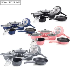 Royalty Line 10-delige Pannenset-- RVS - Gietijzer- Roze -PannenPunt Aanbiedingen Winkel 1200x1137