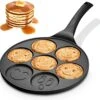 Emoji Pannenkoekenpan Pancake | 26cm | 7 Kop - Marmeren Anti Aanbaklaag Met Smiley