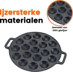 Poffertjespan - Gietijzer - Ø 24 Cm - Poffertjesmaker - 19 Poffertjes - Poffertjespan Inductie 10 Poffertjespan - Gietijzer - Ø 24 Cm - Poffertjesmaker - 19 Poffertjes - Poffertjespan Inductie -PannenPunt Aanbiedingen Winkel 1200x1177 1