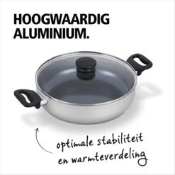 BRABANTIA INDU+ Hapjespan - Keramische Antiaanbaklaag - Met Deksel - Ø 28 Cm - Inductie - Pfas Vrij -PannenPunt Aanbiedingen Winkel 1200x1200 1023
