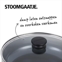 BRABANTIA INDU+ Hapjespan - Keramische Antiaanbaklaag - Met Deksel - Ø 28 Cm - Inductie - Pfas Vrij -PannenPunt Aanbiedingen Winkel 1200x1200 1025