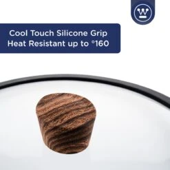 Westinghouse Hapjespan Inductie - Ø 28 Cm - Zwart Marmer Wood - Speciale Editie - Met Deksel - Geschikt Voor Alle Warmtebronnen -PannenPunt Aanbiedingen Winkel 1200x1200 1028