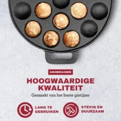 MM Brands Poffertjespan - Poffertjesmaker - Inductie / Oven / BBQ - Inclusief Handvat, Borstel En Vorken -PannenPunt Aanbiedingen Winkel 1200x1200 1075