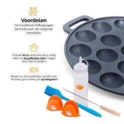 CuisiNoon® Poffertjespan Premium - Complete Poffertjesmaker Set - Inclusief Bakboek 9 CuisiNoon® Poffertjespan Premium - Complete Poffertjesmaker Set - Inclusief Bakboek -PannenPunt Aanbiedingen Winkel 1200x1200 1089