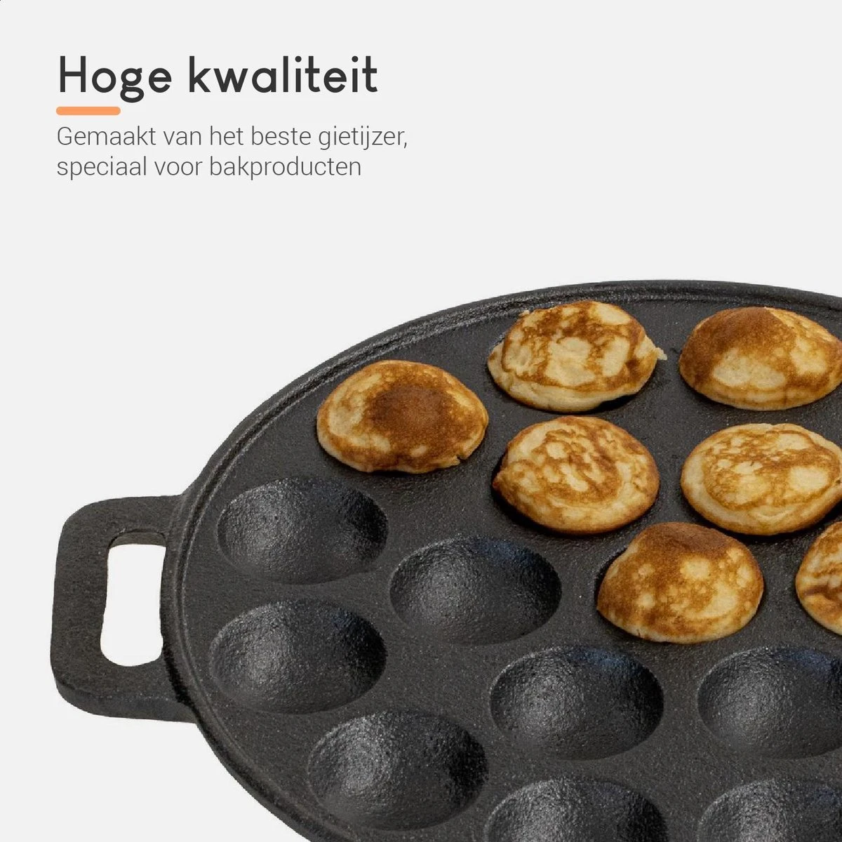Ocina Poffertjespan – Combo Pack – 19 Poffertjes – Poffertjesmaker – Poffertjespan Inductie – Poffertjespan Electrisch – Gietijzeren Pan - Inclusief Doseerfles, Handvaten, 6x Poffertjesvorken En Invetkwast – Gratis Receptenboek 5 Ocina Poffertjespan – Combo Pack – 19 Poffertjes – Poffertjesmaker – Poffertjespan Inductie – Poffertjespan Electrisch – Gietijzeren Pan - Inclusief Doseerfles, Handvaten, 6x Poffertjesvorken En Invetkwast – Gratis Receptenboek - Afbeelding 5