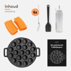 Ocina Poffertjespan – Combo Pack – 19 Poffertjes – Poffertjesmaker – Poffertjespan Inductie – Poffertjespan Electrisch – Gietijzeren Pan - Inclusief Doseerfles, Handvaten, 6x Poffertjesvorken En Invetkwast – Gratis Receptenboek 19 Ocina Poffertjespan – Combo Pack – 19 Poffertjes – Poffertjesmaker – Poffertjespan Inductie – Poffertjespan Electrisch – Gietijzeren Pan - Inclusief Doseerfles, Handvaten, 6x Poffertjesvorken En Invetkwast – Gratis Receptenboek -PannenPunt Aanbiedingen Winkel 1200x1200 1119