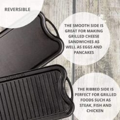 Nuovva Dubbelzijdig Gietijzeren Grillplaat - 50cm X 26cm -PannenPunt Aanbiedingen Winkel 1200x1200 1138