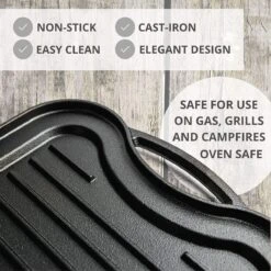 Nuovva Dubbelzijdig Gietijzeren Grillplaat - 50cm X 26cm -PannenPunt Aanbiedingen Winkel 1200x1200 1140