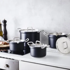 BK Q-linair Master Black Kookpannenset - 5-delig - Veilig Afgietsysteem - Inductie -PannenPunt Aanbiedingen Winkel 1200x1200 125