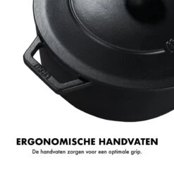 MOA Gietijzeren Braadpan - Inhoud 5,7 Liter - 26CM - Rond - Alle Warmtebronnen - Ook Voor Inductie - Gewicht 5,8 Kg - Zwart - C26B -PannenPunt Aanbiedingen Winkel 1200x1200 1277