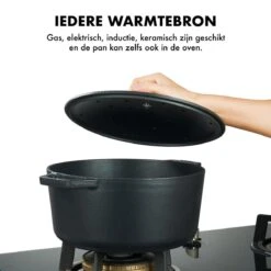 MOA Gietijzeren Braadpan - Inhoud 5,7 Liter - 26CM - Rond - Alle Warmtebronnen - Ook Voor Inductie - Gewicht 5,8 Kg - Zwart - C26B -PannenPunt Aanbiedingen Winkel 1200x1200 1280