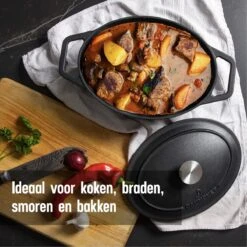 Gietijzeren Braadpan - Sudderpan Zwart Van Daumonet - Ovaal - Ø 29 Cm - 3 Liter - 100% PFAS & PFOA Vrij - Emaille - Geschikt Voor Alle Warmtebronnen - Elektrisch - Gas - Halogeen - Inductie - Keramisch - Vaatwasserbestendig 15 Gietijzeren Braadpan - Sudderpan Zwart Van Daumonet - Ovaal - Ø 29 Cm - 3 Liter - 100% PFAS & PFOA Vrij - Emaille - Geschikt Voor Alle Warmtebronnen - Elektrisch - Gas - Halogeen - Inductie - Keramisch - Vaatwasserbestendig -PannenPunt Aanbiedingen Winkel 1200x1200 1341