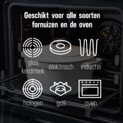 Daumonet Carême Blanc Gietijzeren Braadpan - Sudderpan Wit - Rond - Ø 26 Cm - 4,4 Liter - 100% PFAS & PFOA Vrij - Emaille - Geschikt Voor Alle Warmtebronnen - Elektrisch - Gas - Halogeen - Inductie - Keramisch - Vaatwasserbestendig -PannenPunt Aanbiedingen Winkel 1200x1200 1401