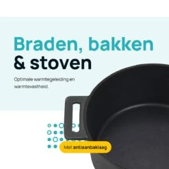 MOA Gietijzeren Braadpan - Inhoud 7,1 Liter - 29CM - Rond - Alle Warmtebronnen - Ook Voor Inductie - Gewicht 7,6 Kg - Zwart - MC29B -PannenPunt Aanbiedingen Winkel 1200x1200 1405
