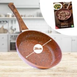 Livington Copper & Stone Pan - 24cm Koekenpan- Anti-aanbaklaag En Krasbestendig - Graniet Look - Binnenste Steenlaag Voor Perfecte Warmteverdeling - Geschikt Voor Ceran, Gas, Elektrisch, Inductie -PannenPunt Aanbiedingen Winkel 1200x1200 1423