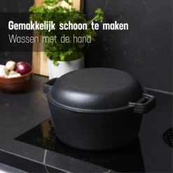Daumonet Ducasse Gietijzeren Double Use Braadpan - Combi Sudderpan Zwart - 2-in-1 Bak- En Braadpan - PFAS & PFOA Vrij - Rond - Ø 26 Cm - 4,4 Liter - Emaille - Alle Warmtebronnen - Elektrisch - Gas - Halogeen - Inductie - Keramisch 14 Daumonet Ducasse Gietijzeren Double Use Braadpan - Combi Sudderpan Zwart - 2-in-1 Bak- En Braadpan - PFAS & PFOA Vrij - Rond - Ø 26 Cm - 4,4 Liter - Emaille - Alle Warmtebronnen - Elektrisch - Gas - Halogeen - Inductie - Keramisch -PannenPunt Aanbiedingen Winkel 1200x1200 1433