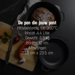 Daumonet Ducasse Gietijzeren Double Use Braadpan - Combi Sudderpan Zwart - 2-in-1 Bak- En Braadpan - PFAS & PFOA Vrij - Rond - Ø 26 Cm - 4,4 Liter - Emaille - Alle Warmtebronnen - Elektrisch - Gas - Halogeen - Inductie - Keramisch 18 Daumonet Ducasse Gietijzeren Double Use Braadpan - Combi Sudderpan Zwart - 2-in-1 Bak- En Braadpan - PFAS & PFOA Vrij - Rond - Ø 26 Cm - 4,4 Liter - Emaille - Alle Warmtebronnen - Elektrisch - Gas - Halogeen - Inductie - Keramisch -PannenPunt Aanbiedingen Winkel 1200x1200 1436