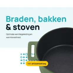MOA Gietijzeren Braadpan - Inhoud 4,75 Liter - 26CM - Rond - Alle Warmtebronnen - Ook Voor Inductie - Gewicht 5,8 Kg - Olijfgroen - MC26OG 13 MOA Gietijzeren Braadpan - Inhoud 4,75 Liter - 26CM - Rond - Alle Warmtebronnen - Ook Voor Inductie - Gewicht 5,8 Kg - Olijfgroen - MC26OG -PannenPunt Aanbiedingen Winkel 1200x1200 1439