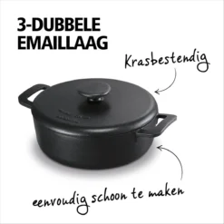 Brabantia The Dutch Braadpan - Matt Black - 28 Cm - Gietijzer -PannenPunt Aanbiedingen Winkel 1200x1200 193