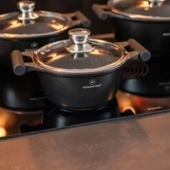 Herenthal Inductie Pannenset - Luxe 10-delige Koekenpanset - Voor Alle Warmtebronnen - Met Glazen Deksels En Koudgrepen - Zwart -PannenPunt Aanbiedingen Winkel 1200x1200 204