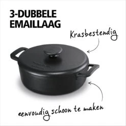 BRABANTIA THE DUTCH Gietijzeren Braadpan - Ø 28cm - MAT Zwart - Inductie -PannenPunt Aanbiedingen Winkel 1200x1200 36