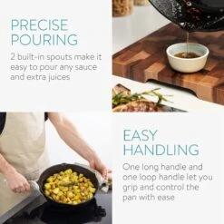 Navaris Gietijzeren Koekenpan - Braadpan Van Gietijzer - Ronde Skillet - Geschikt Voor Alle Warmtebronnen - Ø 30 Cm - Ovenbestendig Tot 260 Graden -PannenPunt Aanbiedingen Winkel 1200x1200 391