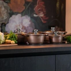 Herenthal Inductie Pannenset- Luxe 10-delige Koekenpannenset - Voor Alle Warmtebronnen - Met Glazen Deksels - Koper -PannenPunt Aanbiedingen Winkel 1200x1200 40