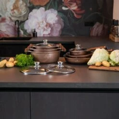 Herenthal Inductie Pannenset- Luxe 10-delige Koekenpannenset - Voor Alle Warmtebronnen - Met Glazen Deksels - Koper -PannenPunt Aanbiedingen Winkel 1200x1200 41