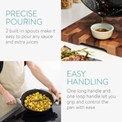 Navaris Gietijzeren Koekenpan - Braadpan Van Gietijzer - Ronde Skillet - Geschikt Voor Alle Warmtebronnen - Ø 25 Cm - Ovenbestendig Tot 260?graden -PannenPunt Aanbiedingen Winkel 1200x1200 580