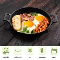 Spesely® Gietijzeren Pan Met Handvaten - Koekenpan - Hapjespan - Diameter 20cm - Gietijzeren Pan Bbq -PannenPunt Aanbiedingen Winkel 1200x1200 667