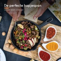Ocina Gietijzeren Pan – Set Van 3 Stuks – ø25cm, ø19.5cm En ø16cm - Skillet - Koekenpan – Hapjespan – Koekenpan Inductie – Koekenpannenset - Gietijzeren Pan Bbq - Gietijzer - Incl. Receptenboek -PannenPunt Aanbiedingen Winkel 1200x1200 799