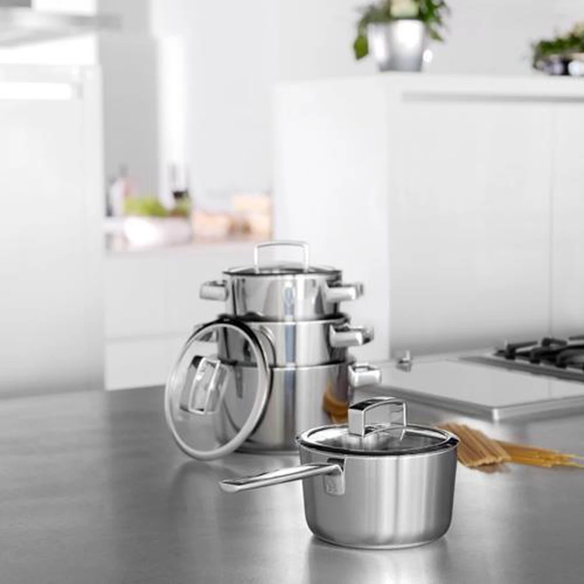 BK Conical Deluxe Kookpannenset - 5 Delig - RVS 4 BK Conical Deluxe Kookpannenset - 5 Delig - RVS - Afbeelding 4