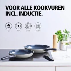BRABANTIA INDU+ Koekenpan - Keramische Antiaanbaklaag - Ø 24 Cm - Inductie - Pfas Vrij -PannenPunt Aanbiedingen Winkel 1200x1200 930