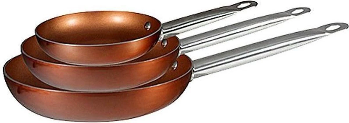 Merkloos Koekenpanset Copper Plus 20, 24 En 28 Cm 1 Merkloos Koekenpanset Copper Plus 20, 24 En 28 Cm