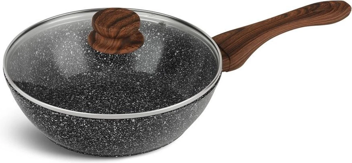 Edënbërg Stonetec Line - Wokpan Keramisch - 24 Cm - 3-laags Anti-aanbaklaag! 1 Edënbërg Stonetec Line - Wokpan Keramisch - 24 Cm - 3-laags Anti-aanbaklaag!