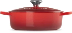Le Creuset - Gietijzeren - Lage Braadpan - 24cm - Kersenrood -PannenPunt Aanbiedingen Winkel 1200x561 2