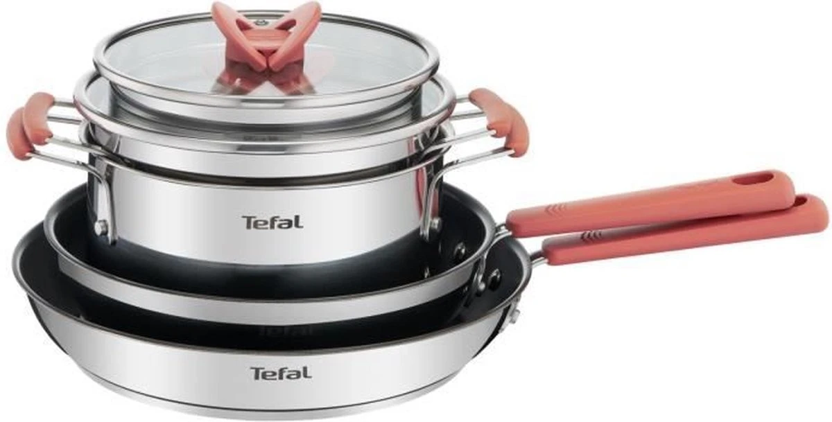 TEFAL G720S604 6-delige Stapelbare Pannenset OPTI'SPACE - RVS - Alle Kookplaten Inclusief Inductie 3 TEFAL G720S604 6-delige Stapelbare Pannenset OPTI'SPACE - RVS - Alle Kookplaten Inclusief Inductie - Afbeelding 3