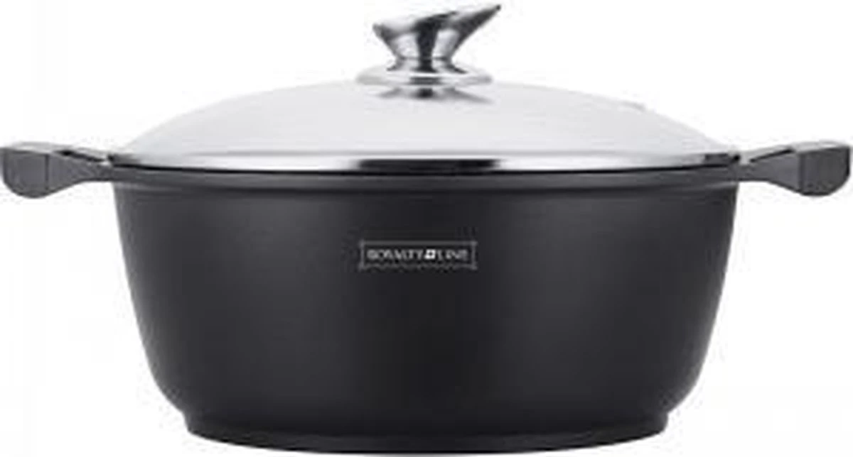 Royalty Line - Marble Soep/braadpan - Met Glazen Deksel Zwart - 24 CM. RL-BS24ML 15 Royalty Line - Marble Soep/braadpan - Met Glazen Deksel Zwart - 24 CM. RL-BS24ML - Afbeelding 15